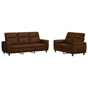 vidaXL Sofa S&aelig;t 2 pcs Brun Faux Suede L&aelig;der