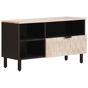 vidaXL TV-skab Hvid Vask Finish 80 x 33 x 46 cm Massivt mangotr&aelig;