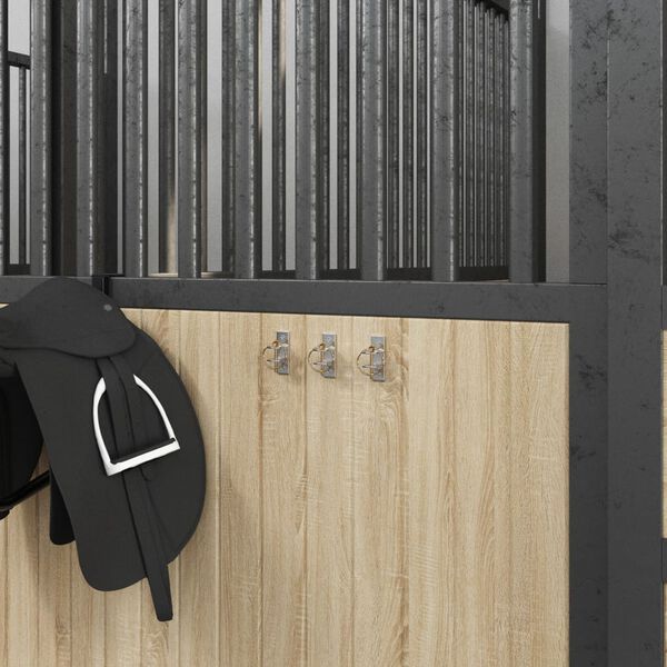 vidaXL spandkroge 3 stk. v&aelig;gmonteret st&aring;l s&oslash;lvfarvet og brun