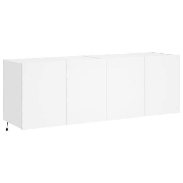 vidaXL v&aelig;gh&aelig;ngte tv-borde 2 stk. med LED-lys 60x35x41 cm hvid
