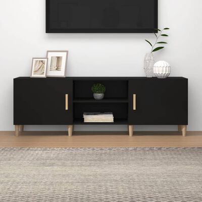 vidaXL tv-bord 150x30x50 cm konstrueret træ sort