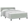 vidaXL Box spring seng med hovedg&aelig;rde Lysegr&aring; 140 x 200 cm Fl&oslash;jl