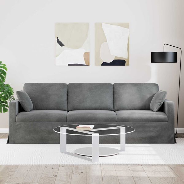 vidaXL Sofa M&oslash;rkegr&aring; 228 x 78 x 80 cm Fl&oslash;jl