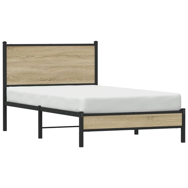 vidaXL sengeramme uden madras 107x203 cm metal sonoma-eg