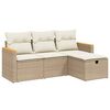 vidaXL sofas&aelig;t til haven 4 dele med hynder polyrattan beige