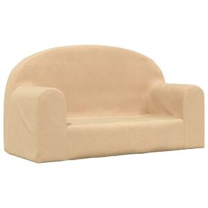 vidaXL 2-personers sofa til b&oslash;rn bl&oslash;dt plys cremefarvet