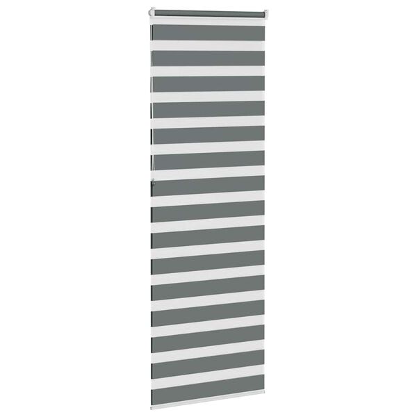 vidaXL zebragardin m&oslash;rkegr&aring; 75x230 cm stofbredde 70,9 cm polyester