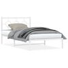 vidaXL sengeramme med sengegavl og fodg&aelig;rde 107x203 cm metal hvid