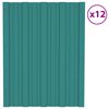vidaXL Tagpanel 12 pcs Gr&oslash;n 60 x 45 cm Galvaniseret st&aring;l
