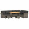 vidaXL sofas&aelig;t til haven 4 dele med hynder L-formet polyrattan gr&aring;