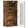 vidaXL Væghængt skab med dør Røget eg 55 x 29 x 100 cm Konstrueret træ