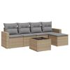 vidaXL sofas&aelig;t til haven 6 dele med hynder polyrattan beige