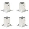 vidaXL stolpefod 4 stk. 81 mm galvaniseret metal
