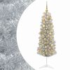 vidaXL Kunstigt slankt juletr&aelig; med julekugle 150 cm 150 LED'er