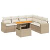 vidaXL sofas&aelig;t til haven 7 dele med hynder polyrattan beige