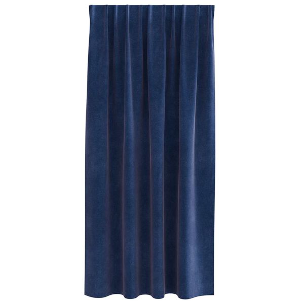 vidaXL M&oslash;rkl&aelig;gningsgardiner 2 pcs M&oslash;rk bl&aring; 140 x 175 cm Fl&oslash;jl