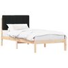 vidaXL Sengestel med Polstret Hovedgavl Naturlig og sort 90 x 200 cm
