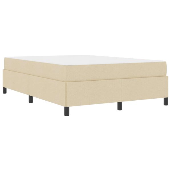 vidaXL Box spring seng Creme 160 x 200 cm Stof