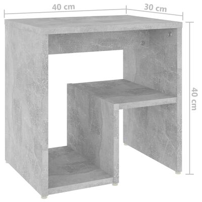 vidaXL sengeskab 40x30x40 cm konstrueret træ betongrå
