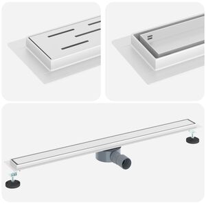 vidaXL Bruserafl&oslash;b 2-i-1 med 360&deg; Siphon S&oslash;lv 90 cm Rustfrit St&aring;l 304