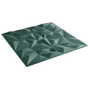 vidaXL V&aelig;gpaneler 12 stk. 50 x 50 cm Amethyst Gr&oslash;n XPS Skum