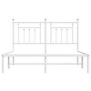 vidaXL sengeramme med sengegavl 140x190 cm metal hvid
