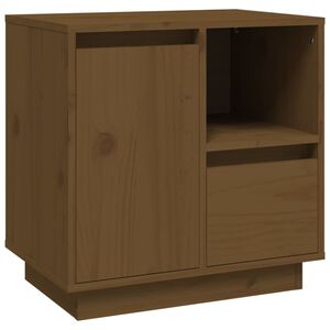 vidaXL sengebord 50x34x50 cm massivt fyrretr&aelig; gyldenbrun