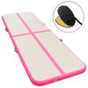 vidaXL oppustelig gymnastikm&aring;tte med pumpe 800 x 100 x 10 cm PVC Pink