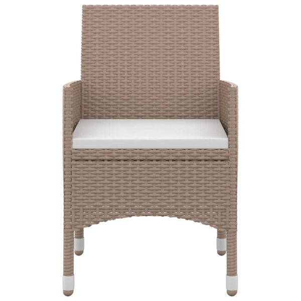 vidaXL spisebordss&aelig;t til haven 5 dele med hynder polyrattan og glas