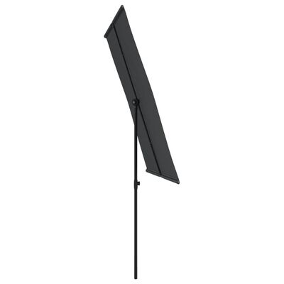 vidaXL parasol med aluminiumstang 2x1,5 m sort