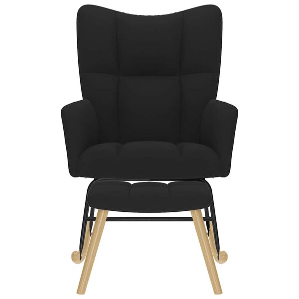 vidaXL gyngestol med fodskammel stof sort