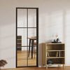 vidaXL indvendig d&oslash;r 76x201,5 cm sikkerhedsglas og aluminium sort
