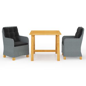 vidaXL spisebordss&aelig;t til haven 3 dele lysegr&aring;