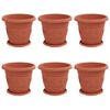 vidaXL Plantepotter 6 pcs Mursten R&oslash;d &Oslash; 26 x 21.5 cm Plastik