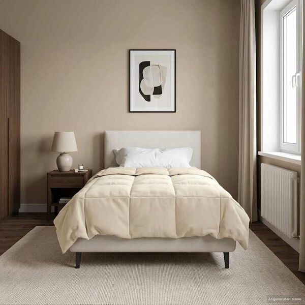 vidaXL Sommer dyne Quilting Creme 135 x 220 cm Mikrofiber