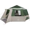 vidaXL Cabin tent til 12 personer Gr&oslash;n og Gr&aring; 500 x 500 x 294 cm