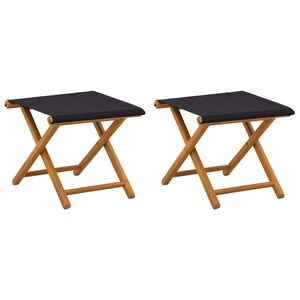 vidaXL Havestol 2 pcs Massiv Eucalyptus Tr&aelig; Sort
