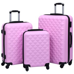 vidaXL kufferts&aelig;t 3 stk. hardcase ABS pink