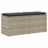 vidaXL haveb&aelig;nk med hynde 110x40x44 cm polyrattan lysegr&aring;