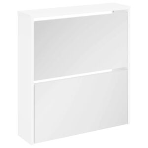 vidaXL skoskab med 2 hylder og spejl 63x17x67 cm hvid