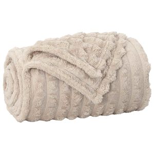 vidaXL Throw t&aelig;ppe Beige 150 x 130 cm Fleece