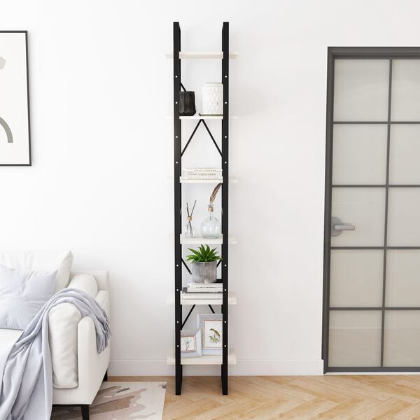 vidaXL reol 40x30x210 cm massivt fyrretræ hvid