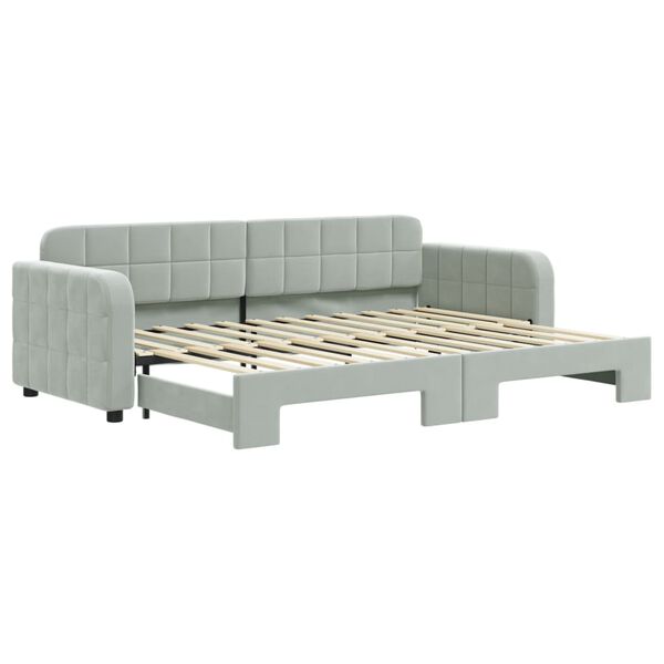 vidaXL daybed med udtræk 80x200 cm velour lysegrå