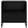 vidaXL Sengebord med skuffe Sort eg 50 x 39,5 x 50 cm Konstrueret tr&aelig;