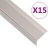 vidaXL trappelister 15 stk. L-facon 90 cm aluminium champagnefarvet