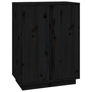 vidaXL sk&aelig;nk 60x35x80 cm massivt fyrretr&aelig; sort