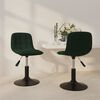 vidaXL drejelige spisebordsstole 2 stk. fl&oslash;jl m&oslash;rkegr&oslash;n