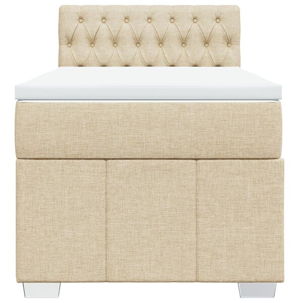 vidaXL kontinentalseng med madras 90x200 cm stof cremefarvet