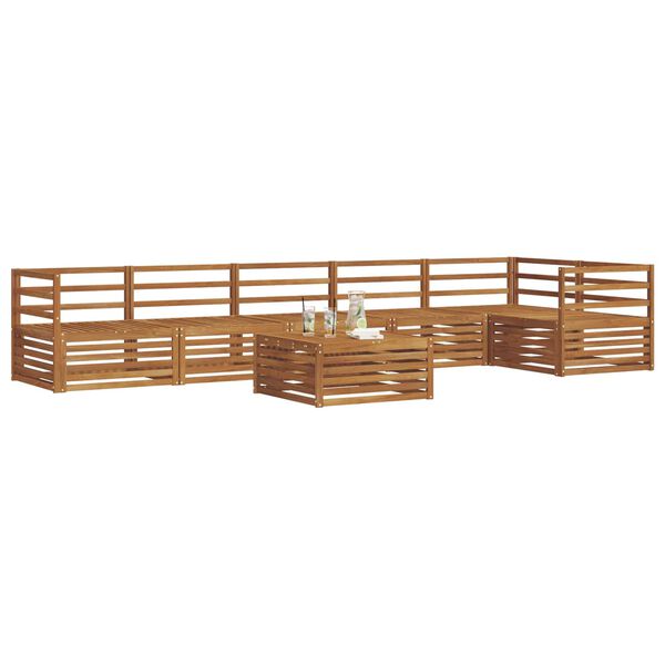 vidaXL Udend&oslash;rs sofagruppe 7 pcs Naturfarvet Massivt Akacietr&aelig;