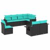 vidaXL 8-delt havesofas&aelig;t med hynder sort polyrattan